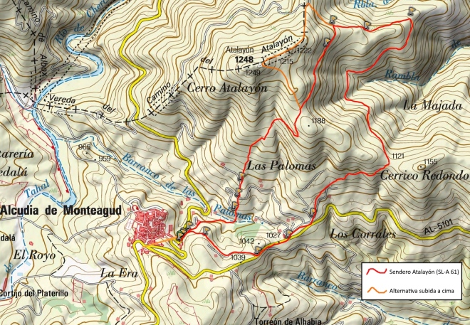 Mapa del Sendero Atalayón (SL-A 61)